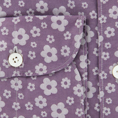 Finamore Napoli Purple Floral Shirt - Extra Slim - (F110182) - Parent