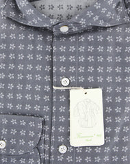 Finamore Napoli Gray Floral Shirt - Extra Slim - (2018031215) - Parent