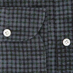 Finamore Napoli Dark Green Check Shirt - Extra Slim - (2018031223) - Parent