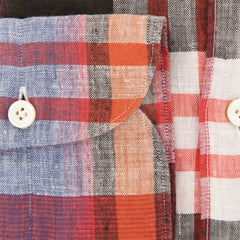 Finamore Napoli Red Plaid Shirt - Extra Slim - (2018022835) - Parent