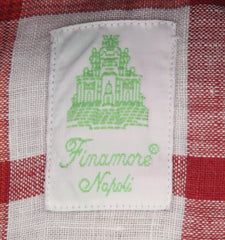 Finamore Napoli Red Plaid Shirt - Extra Slim - (2018022835) - Parent