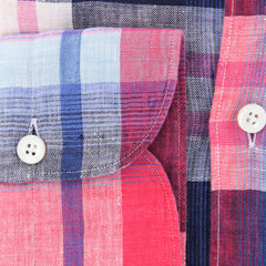 Finamore Napoli Pink Plaid Shirt - Extra Slim - (2018022611) - Parent