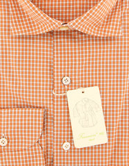 Finamore Napoli Orange Plaid Shirt - Extra Slim - (201802279) - Parent
