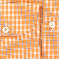 Finamore Napoli Orange Check Shirt - Extra Slim - (FN829179) - Parent