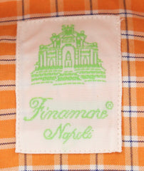 Finamore Napoli Orange Check Shirt - Extra Slim - (FN829179) - Parent
