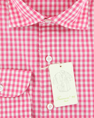 Finamore Napoli Pink Check Shirt - Extra Slim - (201802274) - Parent