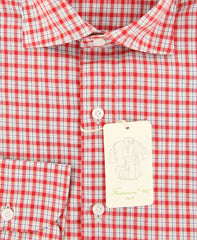 Finamore Napoli Red Plaid Shirt - Extra Slim - (201802277) - Parent