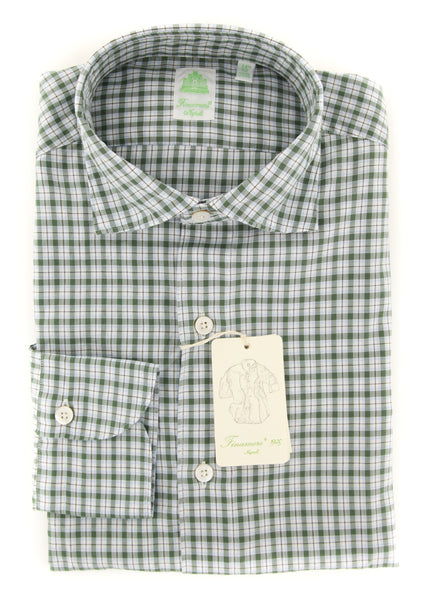 Finamore Napoli Olive Fancy Shirt - Extra Slim - (FN0810238) - Parent