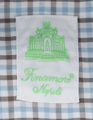 Finamore Napoli Blue Check Shirt - Extra Slim - (FN0810262) - Parent
