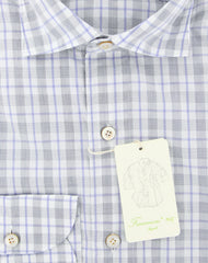 Finamore Napoli White Plaid Shirt - Extra Slim - (2018022312) - Parent