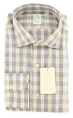 Finamore Napoli Navy Blue Plaid Shirt - Extra Slim - (2018022711) - Parent