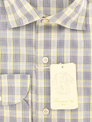 Finamore Napoli Navy Blue Plaid Shirt - Extra Slim - (2018022711) - Parent