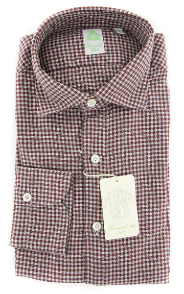 Finamore Napoli Burgundy Red Fancy Shirt - Extra Slim - (201802271) - Parent