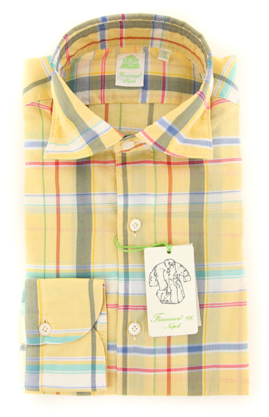 Finamore Napoli Yellow Plaid Shirt - Extra Slim - (2018022725) - Parent