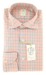 Finamore Napoli Orange Plaid Shirt - Extra Slim - 16.5/42-(2018022617)