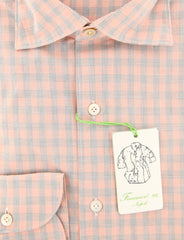 Finamore Napoli Orange Plaid Shirt - Extra Slim - (2018022617) - Parent
