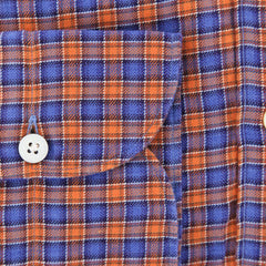 Finamore Napoli Orange Plaid Shirt - Extra Slim - (2018031338) - Parent