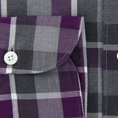 Finamore Napoli Purple Plaid Shirt - Extra Slim - (F111186) - Parent