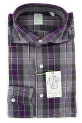 Finamore Napoli Purple Plaid Shirt - Extra Slim - (2018022811) - Parent