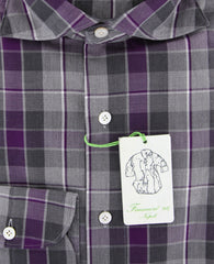 Finamore Napoli Purple Plaid Shirt - Extra Slim - (2018022811) - Parent