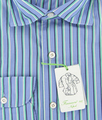 Finamore Napoli Light Blue Striped Shirt - Extra Slim - (FNTYOLUI4) - Parent