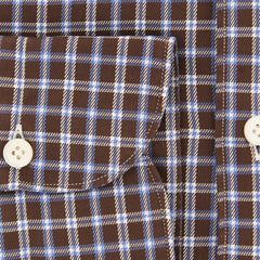 Finamore Napoli Brown Plaid Shirt - Extra Slim - (2018022810) - Parent