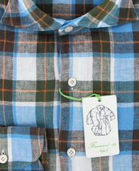 Finamore Napoli Turquoise Shirt - Extra Slim - (F111185) - Parent