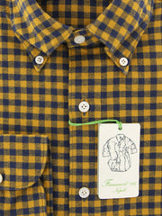 Finamore Napoli Yellow Check Shirt - Extra Slim - (F116182) - Parent