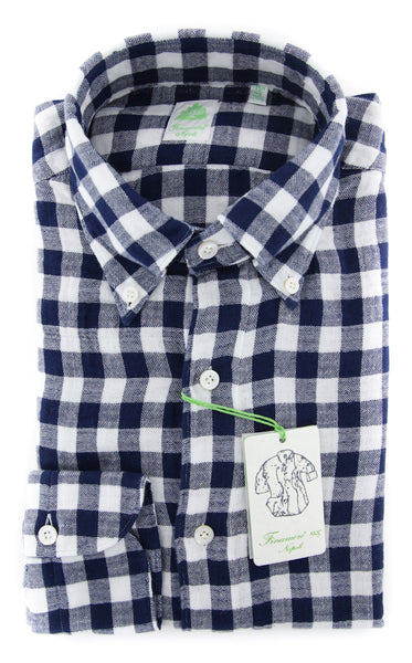Finamore Napoli Navy Blue Shirt - Extra Slim - (F19184) - Parent