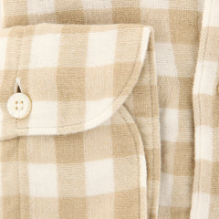 Finamore Napoli Cream Check Shirt - Extra Slim - (F112185) - Parent
