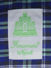 Finamore Napoli Blue Plaid Shirt - Extra Slim - (F111189) - Parent