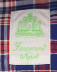 Finamore Napoli Blue Plaid Cotton Shirt - Extra Slim - (I3) - Parent