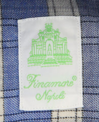 Finamore Napoli Blue Plaid Shirt - Extra Slim - (F110186) - Parent