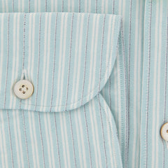 Finamore Napoli Light Blue Striped Cotton Shirt - Extra Slim (PI) - Parent