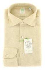 Finamore Napoli Beige Solid Shirt - Extra Slim - 14.5/37 - (F191813)