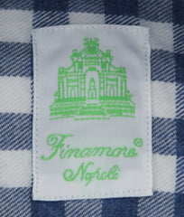 Finamore Napoli Blue Check Flannel Shirt - Extra Slim - (O7) - Parent
