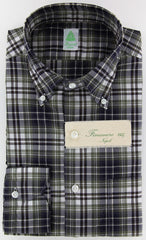 Finamore Napoli Brown Plaid Cotton Shirt M/M