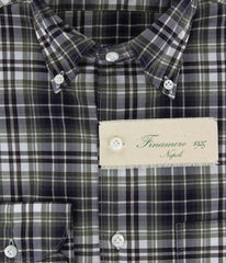 Finamore Napoli Brown Plaid Cotton Shirt M/M