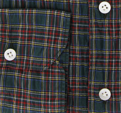 Finamore Napoli Green Plain Weave Narrow Head Collar Shirt XL/XL