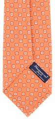 Finamore Napoli Light Orange, Orange, White Tie - 100% Linen - 3.5"