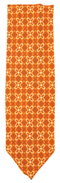 Finamore Napoli Orange Floral Tie - 3.25" x 58" - (TIEFLORX81)