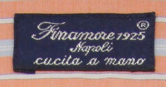 Finamore Napoli Orange Australian Mother of Pearl Buttons Shirt 16/41