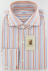New $425 Finamore Napoli Orange Shirt 16/41
