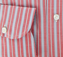 Finamore Napoli Red Striped Button Down Shirt - Slim Fit - 17/43