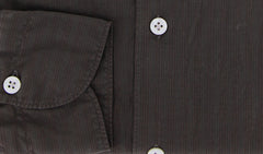 New Finamore Napoli Brown Striped Cotton Shirt M/M