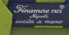 Finamore Napoli Green Striped Tie - 3.25" x 58" - (TIESTRX197)