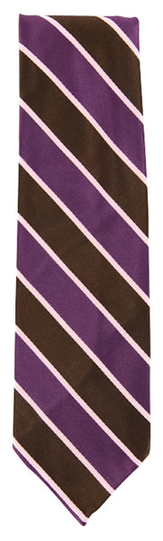 Finamore Napoli Purple Striped Tie - 3.25" x 57" - (TIEMULTIX213)
