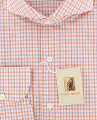 New $425 Franck Namani Orange Plaid Shirt - Full - 16/41 - (24DAN81011301)