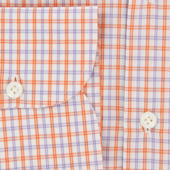 New $425 Franck Namani Orange Plaid Shirt - Full - 16/41 - (24DAN81011301)