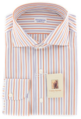 New $425 Franck Namani Orange Striped Shirt - Full - 16/41 - (24DAN81011602)